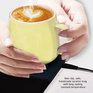 Custom Multifunctional 3-in-1 Wireless Phone Charger <b>Mouse</b> Pad with Ceramic Thermostatic Coffee Mug Warmer Wireless Charging - Product Image 4
