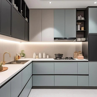 Armoire de cuisine murale moderne en chêne modulaire automatique luxueuse avec placard de rangement et garantie de 5 ans