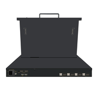Commutateur KVM sur IP 19 pouces 8 ports CAT5 1U en rack avec console LED pour la gestion à distance des serveurs