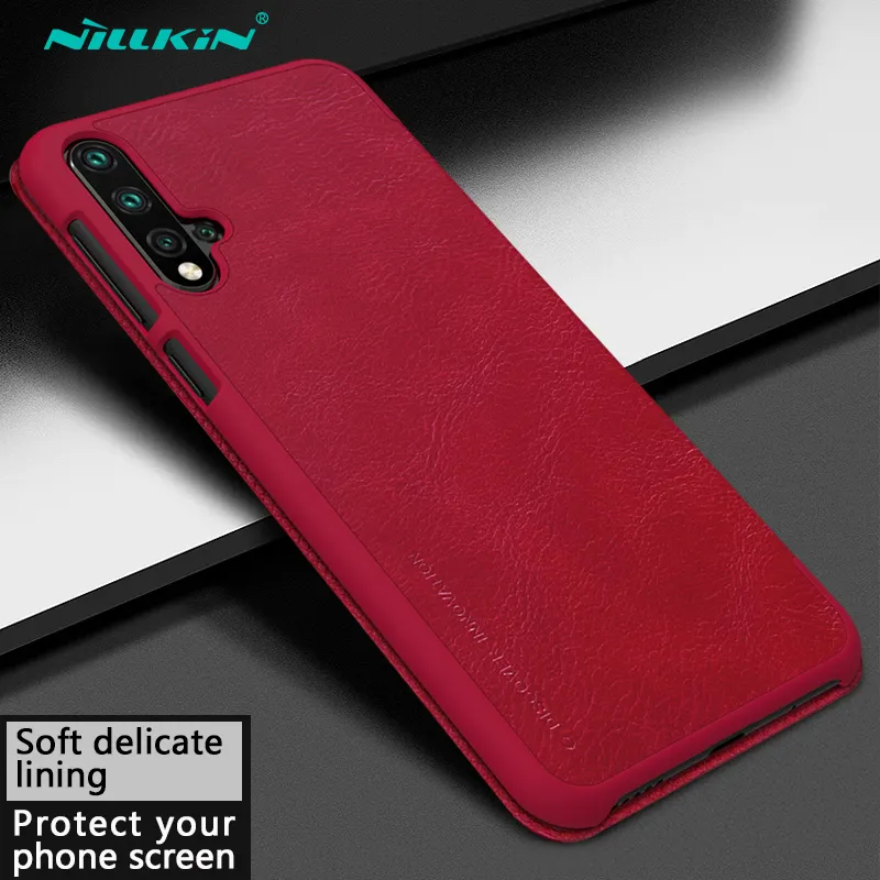 Nillkin capa flip clássica para celular, acessório de telefone móvel da marca qin para huawei nova 5 pro 5pro com capa de couro