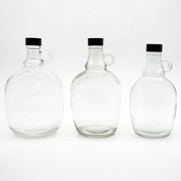 Bouteilles en verre ambré de 1L, 2L, 3L, 4L, 5L avec bouchon et insert en plastique noir pour vin de miel