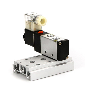 แผ่นเชื่อมต่อวาล์วโซลินอยด์อะลูมิเนียม DDE Dade Pneumatics 200 Type Manifold 4V210 4V220 V230 - Product Image 3