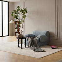 Fauteuil Moderne en Tissu Peluche Compressé VERNSSY, Emballé Sous Vide, Sans Assemblage, Canapé Paresseux avec Accoudoir Rond pour Salon, Salle de Sport, Villa