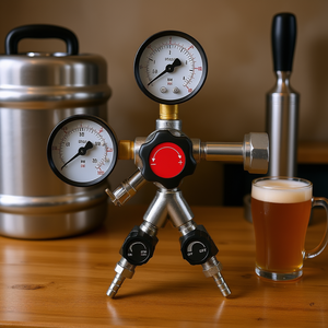 Regulador de CO2 de Doble Válvula y Doble Manómetro, 0-60 Psi, Presión Ajustable, Acero Inoxidable, para Cerveza de Barril y Elaboración Casera, CGA320 - Product Image 2