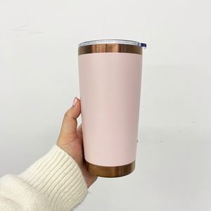Custom Logo20oz Double <b>Wall</b> Colorful Metal Drinkware Mug Magnetic Slide Lid 20 oz Copper Underneath Plated Tumbler Cup for <b>Vinyl</b> - Product Image 3