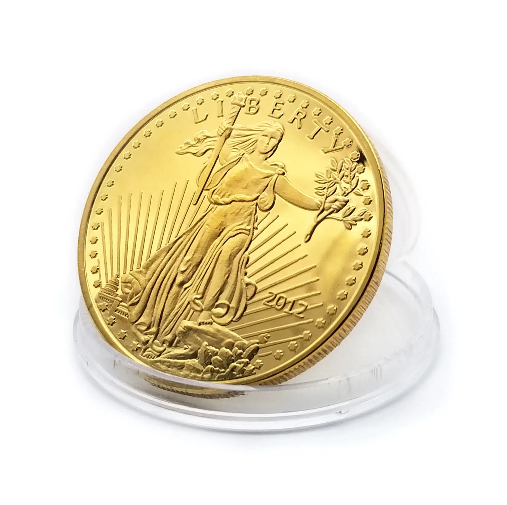 OEM רבע נשר 1 אונקיות זהב העתק הנצחה מטבע טונגסטן אמריקאי זהב כסף כפול נשר ארה""ב מטבע