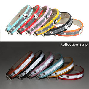<span class=keywords><strong>Collar</strong></span> de Perro Moderno de PU Reflectante con Decoración de Huella, <span class=keywords><strong>Collar</strong></span> Ajustable y Duradero para Mascotas, Diseño de Seguridad Nocturna con Tira Reflectante - Product Image 3
