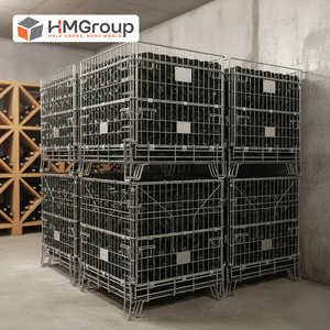 Palete de Aço Industrial Dobrável Galvanizado a Quente à Prova de Ferrugem para Armazenamento, Contêiner Portátil de Malha Colapsável - Product Image 5