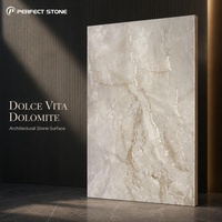 Dalle de dolomite naturelle PerfectStone Dolce Vita, pierre beige polie pour la décoration des murs et sols intérieurs de villas et d'hôtels
