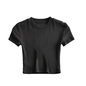 Camisetas de Verano para Mujer, Estilo Europeo Americano, Básicas, Modernas, de Manga Corta, Ajustadas, con Ombligo Expuesto y Elasticidad - Product Image 3