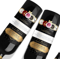 Etiquette en papier blanc UV personnalisée pour emballage de boisson estampage à chaud gaufré avec adhésif spécial étiquette autocollante en relief pour vin