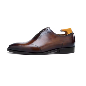 Chaussures Oxford en cuir véritable pour homme de style italien haut de gamme, mocassins gommino faits à la main, bout pointu, à enfiler, toutes saisons, chaussures de mariage - Product Image 1