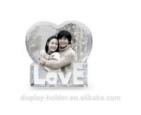 3D Laser Engraved Crystal Photo Frame Heart Shape DIY Wedding Decoration