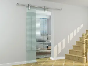 SS304 Modern Design Slide Glass Hardware Frameless Glass Barn Door Sliding System