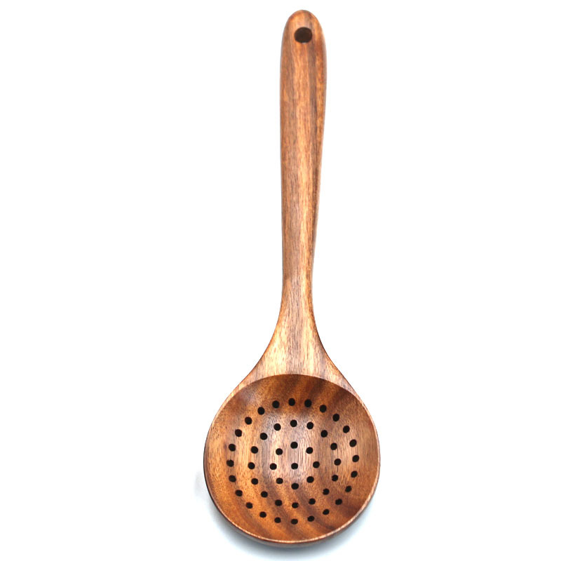 Hot Selling Kitchen Accessories Kitchen Products 12 Pcs Wooden Cooking Utensils Spatulas Acacia Teak Wood Kitchen Utensils Set · image 5