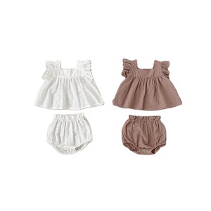 Conjunto de Ropa para Bebés Niñas, Blusa sin Mangas y Pantalones Cortos, Traje Bonito para Niñas Pequeñas - Product Image 1