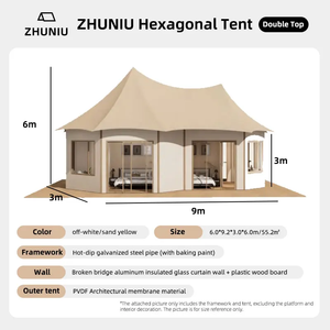 Tienda de Campaña de Lujo para Hotel en la Montaña, Tienda de Campaña Ecológica Personalizada con Dormitorio, Baño, Resistente al Viento y a la Lluvia, Tienda de Campaña de Glamping para Resort y Safari - Product Image 6