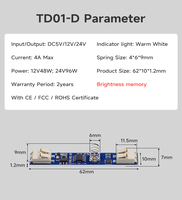 Shinechip 4A LED Linear Profile Strip Lamp Smart IP20 Cabinet Use Sensor Switch DC12V/24V Capacitive Touch Inductive Module