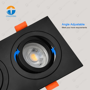 Круглая квадратная Встраиваемая точечная лампа, одноместная двойная трехсторонняя модульная арматура, корпус GU10, GU5.<span class=keywords><strong>3</strong></span>, MR16, рама светодиодной лампы - Product Image 4