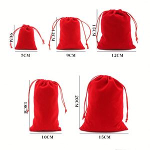 CSMD Chinese Manufacturers Ready to Ship <b>Cheap</b> Price Wholesale Ring Pouch Red Drawstring Velvet <b>Gift</b> <b>Bag</b> for Gemstones Packaging - Product Image 3