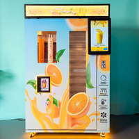 Distributeur automatique de jus d'orange fraîchement pressé, écran tactile intelligent, commercial, libre-service, contrôlé par IA, multi-usage