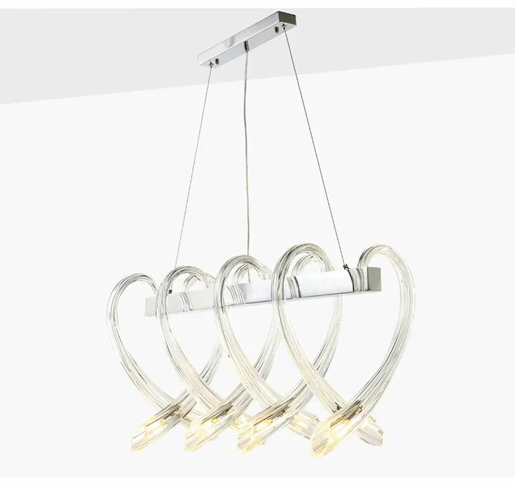 Phong cách Châu Âu lãng mạn sáng tạo phòng cưới Đèn chùm thủy tinh Đèn chùm hình trái tim hiện đại đơn giản
