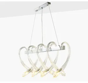 Lustres modernes en forme de cœur lampe de table de bar simple lustre en verre de salle de mariage créatif romantique de style européen