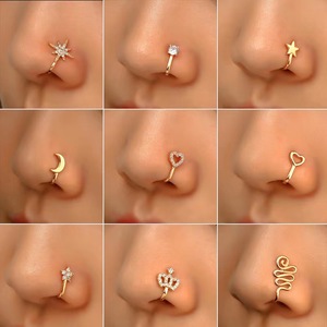 Bijou de piercing pour le nez style punk, <span class=keywords><strong>pince</strong></span> d'oreille en forme de fleur de zircon, fausse bague de nez, bijou corporel, cadeau pour femmes et filles - Product Image 3