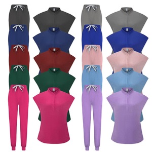 Unisex Surgical <b>Scrub</b> Set Knitted Moisture Wicking Split Uniform Hospital Workwear S XXL - Product Image 1