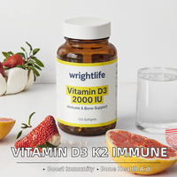 Vitamine D3 2000 UI 120 gélules molles, soutient le système immunitaire et la santé osseuse, complément alimentaire en marque privée OEM