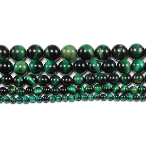 Cuentas sueltas redondas de ojo de tigre verde y negro natural para la fabricación de joyas de 6mm 8mm 10mm 12mm 14mm - Product Image 5