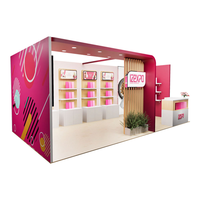 Stand d'exposition modulaire en bois sur mesure, réutilisable, pour salons professionnels haut de gamme