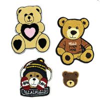 Meilleures ventes transfrontalières : Patchs brodés en tissu éponge motif ours en peluche, Vente en gros usine, Personnalisation disponible