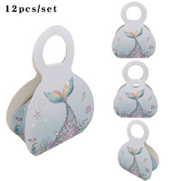 Boîte à bonbons en papier à main, nouveau motif d'animaux de dessin animé avec papillon, sirène, licorne pour les anniversaires, les mariages, les fêtes, les cadeaux de fête