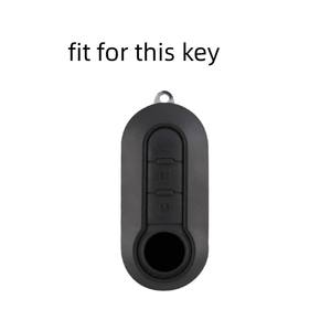 Ventes d'usine - Étui pour clé de voiture Fiat 500 - Housse de clé de voiture en fibre de carbone tendance - Accessoires intérieurs de voiture - Housse de clé - Product Image 2
