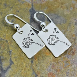Vintage Rectangle Dandelion <b>Hook</b> <b>Earrings</b> for Women Simple Daily Wear Ear Accessories - Product Image 3