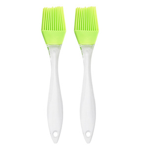 <b>Silicone</b> Oil Brush Transparent Green Bristle Kitchen BBQ <b>Baking</b> Tool Oven Safe Dishwasher Safe PP Handle - Product Image 3