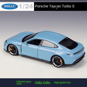 Welly 1:24 P Orsche <span class=keywords><strong>Taycan</strong></span> Tu-rbo Sport <span class=keywords><strong>voiture</strong></span> de course en métal à collectionner Simulation moulé sous pression <span class=keywords><strong>voiture</strong></span> en alliage modèle de <span class=keywords><strong>voiture</strong></span> véhicules jouets - Product Image 5
