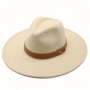 Sombrero Panamá de Jazz Unisex al por Mayor, Nueva Tendencia, Sombrero Fedora de Lana con Ala Ancha de 9.5 cm y Cinta Decorativa - Product Image 2