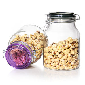 Prix d'usine en gros, pot en verre avec clip métallique/bocal de rangement en verre avec bouchon à rabat - Product Image 6