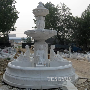 Grande fontaine en marbre avec statues mythologiques, fontaine d'eau en pierre pour jardin extérieur, pour villa - Product Image 3