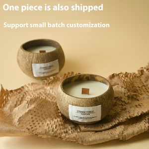 Bougie parfumée en <span class=keywords><strong>coque</strong></span> de noix de coco personnalisée en gros, cire de soja de qualité supérieure, parfum d'encens, huile essentielle, pour la maison et les fêtes - Product Image 4