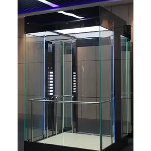 Ascenseur commercial de passagers directement personnalisé en usine/acier inoxydable d'ascenseur/matériau en verre panoramique