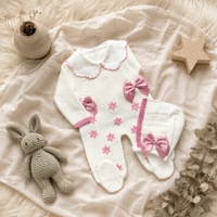 Combinaison en coton doux KAIYUE pour nouveau-né, tricot gaufré, avec bonnet, couleur unie, prête à imprimer, combinaison personnalisée pour bébé