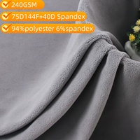 Tissu polaire en stock, 240 GSM, micro-polaire extensible en spandex, expédition sous 3 jours, largeur 190 cm