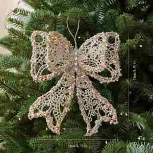 Nouvelle Décoration de Noël en Plastique en Forme de Feuille de Saule avec Strass, Style Européen et Américain, Fabriquée à la Machine, Personnalisée, pour l'Exportation - Product Image 1