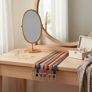 Cintura in Pelle PU con Fibbia Rettangolare 2,5 cm, Cinture Moda Donna - Product Image 2