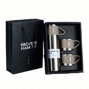 En stock – Gobelet isotherme professionnel 500 ml, personnalisable avec logo, en acier inoxydable 304, ensemble de bouteille isotherme à café avec une tasse et deux couvercles, coffret cadeau - Product Image 5