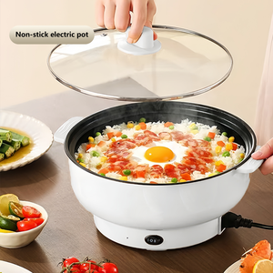 Olla Arrocera Eléctrica 2 en 1 y Olla Caliente con Revestimiento Antiadherente, Tapa de Vidrio Templado, Capacidad de 3L para Uso Doméstico, en Dormitorios y Hoteles - Product Image 2