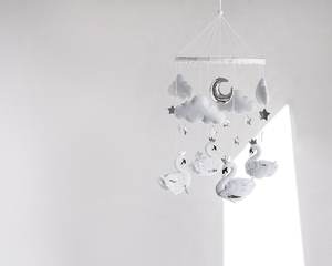 Fillettes, accessoires muraux scintillants faits à la main, accessoire pour fête prénatale de style scandinave, en feutre <span class=keywords><strong>blanc</strong></span>, cygne, princesse, mobile, cadeau pour bébé - Product Image 5